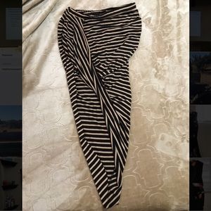 Khaki and black form fitting skirt